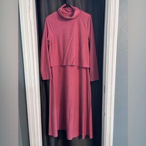 Dainty Jewells - Long Sleeve Layered Maxi Dress in Dusty Rose